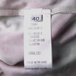 Pre Owned Balmain Multicolor Floral Printed Jersey Long Sleeve Maxi Dress M