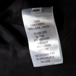 Pre Owned Balmain Grey Wool Logo Button Detail Double Breasted Blazer S
