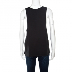Pre Owned Balmain Dark Green Scorpion Printed Applique Detail Cotton Tank Top S