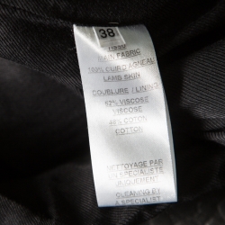 Pre Owned Balmain Black Embossed Crocodile Effect Lamb Leather Jacket M