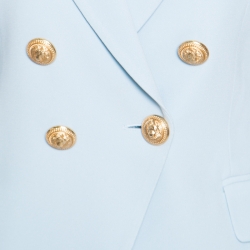 Pre Owned Balmain Powder Blue Double Breasted Fitted Blazer S