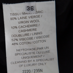 Pre Owned Balmain Grey Wool and Cashmere Gold Button Detail Double Breasted Overcoat S