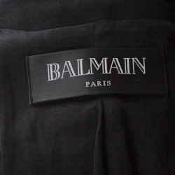 Pre Owned Balmain Monochrome Button Detail Tailored Blazer M