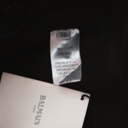 Pre Owned Balmain Black Stretch Leather Quilted Slim Fit Pants S