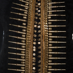 Pre Owned Balmain Black Knit Metal Embellished Detail Military Jacket L