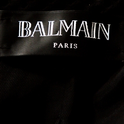 Pre Owned Balmain Black Eyelet Lace Double Breasted Blazer M