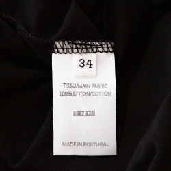 Pre Owned Balmain Black Cotton Shoulder Logo Button Detail Sleeveless T-Shirt S