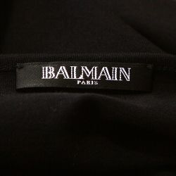 Pre Owned Balmain Black Cotton Shoulder Logo Button Detail Sleeveless T-Shirt S