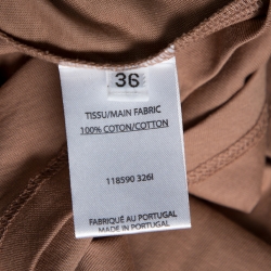 Pre Owned Balmain Beige Logo Printed Cotton Button Embellished Sleeveless T-Shirt S