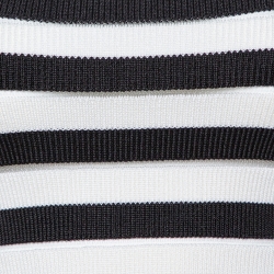 Pre Owned Balmain Monochrome Striped Knit Crop Top S