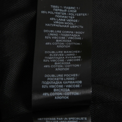 Pre Owned Balmain Black Checked Wool Double-Breasted Blazer M