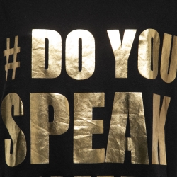 Pre Owned Balmain Black Cotton 'Do You Speak Balmain' Printed Tank Top S