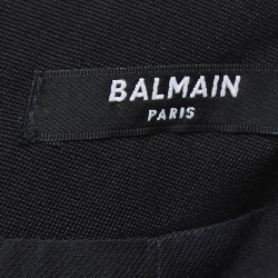 Balmain Black Crepe Button-Embellished Mini Skirt S