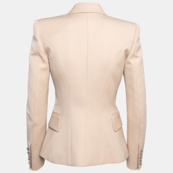 Balmain Beige Wool Golden-Buttoned Blazer S
