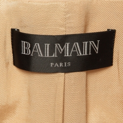 Balmain Beige Wool Golden-Buttoned Blazer S