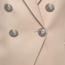 Balmain Beige Wool Golden-Buttoned Blazer S