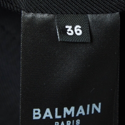 Pre Owned Balmain Black/White Monogram Wool Jacket S