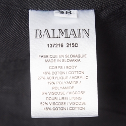 Pre Owned Balmain Black Tweed Double Breasted Blazer M