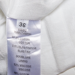 Pre Owned Balmain White Cotton Double Breasted Mini Dress S