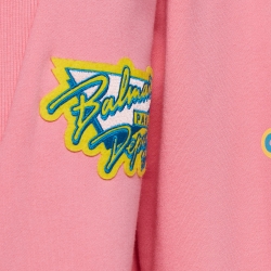 Balmain Pink Logo Printed Cotton Button Detailed Cardigan S
