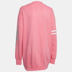 Balmain Pink Logo Printed Cotton Button Detailed Cardigan S