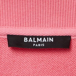 Balmain Pink Logo Printed Cotton Button Detailed Cardigan S