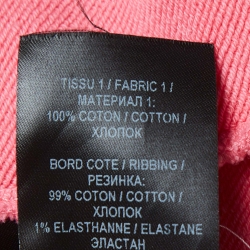 Balmain Pink Logo Printed Cotton Button Detailed Cardigan S