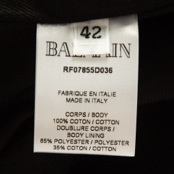 Pre Owned Balmain Blue Distressed Denim Buttoned Double Breasted Jacket L