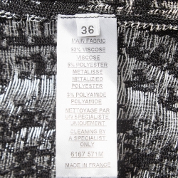 Pre Owned Balmain Black/Silver Lurex Knit Cropped Cardigan S