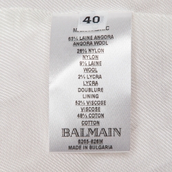 Balmain Pink Wool Blend Knit Belted Coat M