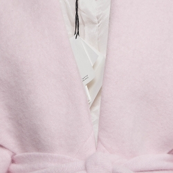 Balmain Pink Wool Blend Knit Belted Coat M