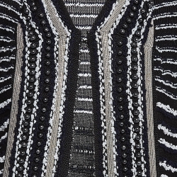 Pre Owned Balmain Navy Blue Embellished Knit Cardigan M