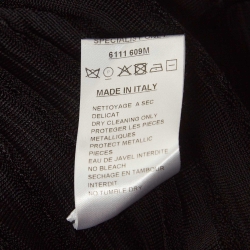 Pre Owned Balmain Black Stretch Knit Hook Detail Bodycon Midi Dress M