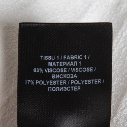 Pre Owned Balmain White Mesh Insert Rib Knit Cut-Out Midi Dress M