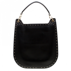 Balmain Black Studded Leather Domaine 33 Shoulder Bag