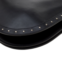 Balmain Black Studded Leather Domaine 33 Shoulder Bag