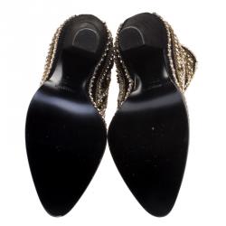 Balmain Black Crystal Embellished Suede Pointed Toe Ankle Boots Size 40