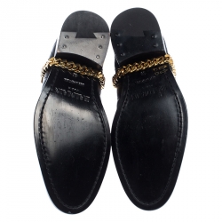 Pre Owned Balmain Black Quilted Leather Chain Embellished Ankle Boots Size 36