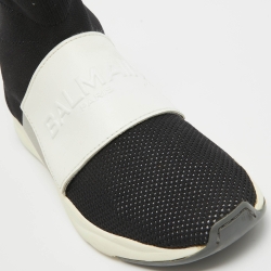 Balmain Black Knit Fabric Cameron Sock Sneakers Size 36