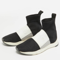 Balmain Black Knit Fabric Cameron Sock Sneakers Size 36