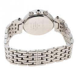 Pre Owned Balmain Silver Stainless Steel and Diamond Excessive Chronograph 5831 Women's Wristwatch 32 mm