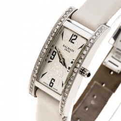 Pre Owned Balmain Silver White Stainless Steel and Diamond 2191 Women's Wristwatch 18 mm