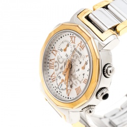 Pre Owned Balmain Silver White Stainless Steel And Rose Gold Plated Steel Madrigal Chrono Lady Sl 5898 Women's Wristwatch 35 MM