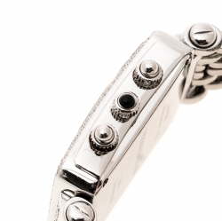 Pre Owned Balmain White Mother of Pearl Stainless Steel Diamonds Jolie Madame 5851 Women's Wristwatch 29 mm
