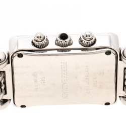 Pre Owned Balmain White Mother of Pearl Stainless Steel Diamonds Jolie Madame 5851 Women's Wristwatch 29 mm