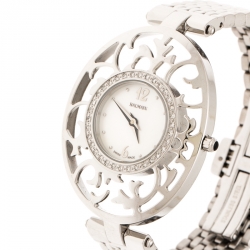 Pre Owned Balmain Mother of Pearl Stainless Steel Diamonds 3075 Women's Wristwatch 32 mm