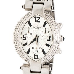 Balmain Silver Stainless Steel and Diamond Excessive Chronograph 5831 Women's Wristwatch 32 mm