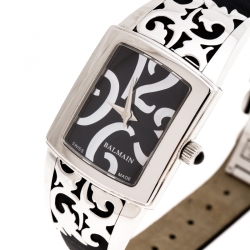 Pre Owned Balmain Black Stainless Steel Elysees Arabesques B3371.32.64 Women's Wristwatch 24 mm