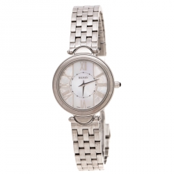 Pre Owned Balmain White Mother of Pearl Stainless Steel Haute Elegance B8071.33.83 Women's Wristwatch 27MM