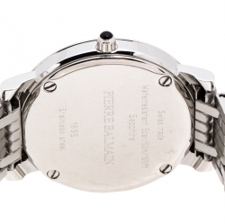 Pre Owned Balmain Silver Stainless Steel Diamonds B1695 Women's Wristwatch 29 mm
